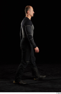 George  1 black thermal underwear sideview walking whole body…